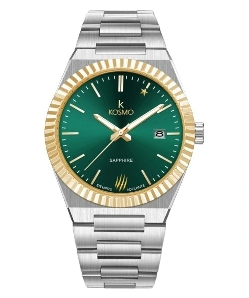Reloj Kosmo 610-7-2-005 Edición Especial Colección Zafiro Bicolor Esfera Verde