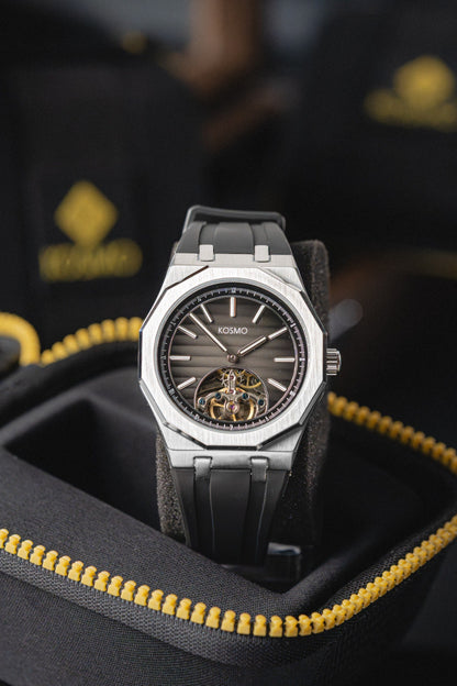 RELOJ KOSMO KT27 Automático | Dial Negro Texturizado con Open Heart