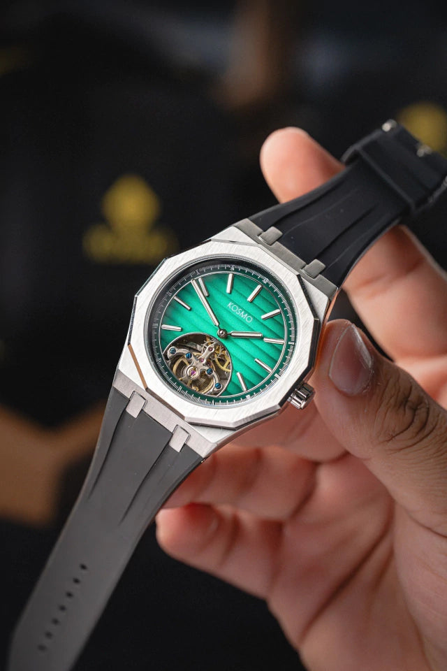 RELOJ KOSMO KT27 Automático | Dial Verde Texturizado con Open Heart