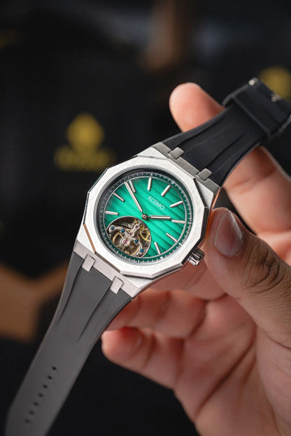 RELOJ KOSMO KT27 Automático | Dial Verde Texturizado con Open Heart