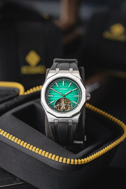 RELOJ KOSMO KT27 Automático | Dial Verde Texturizado con Open Heart